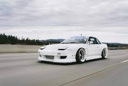 white 240sx driving