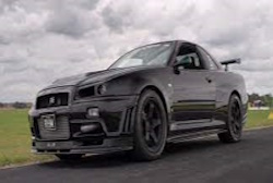 black r34 driving